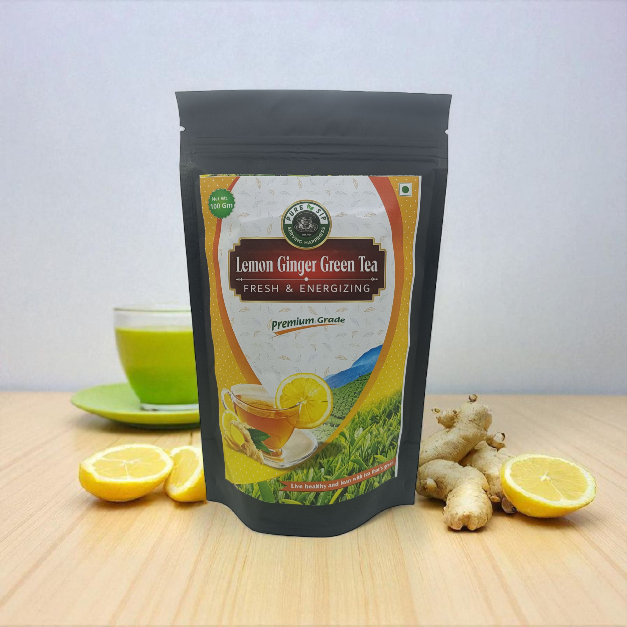 Lemon ginger green tea 100 grm