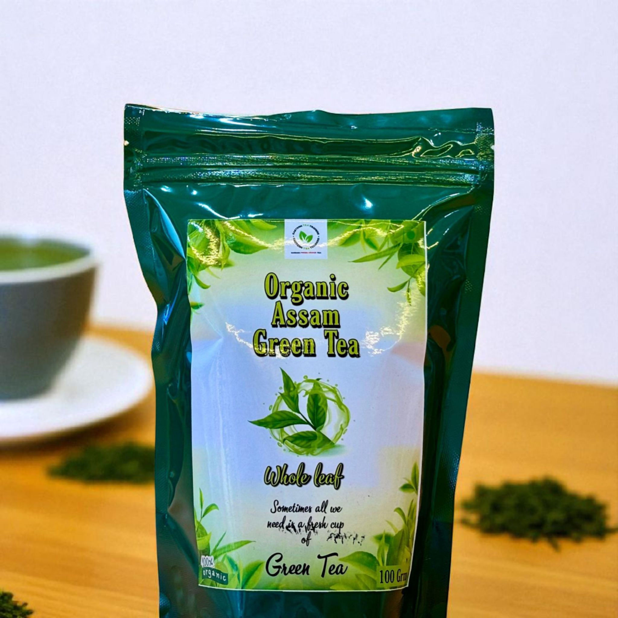 Organic assam green tea 100 grm
