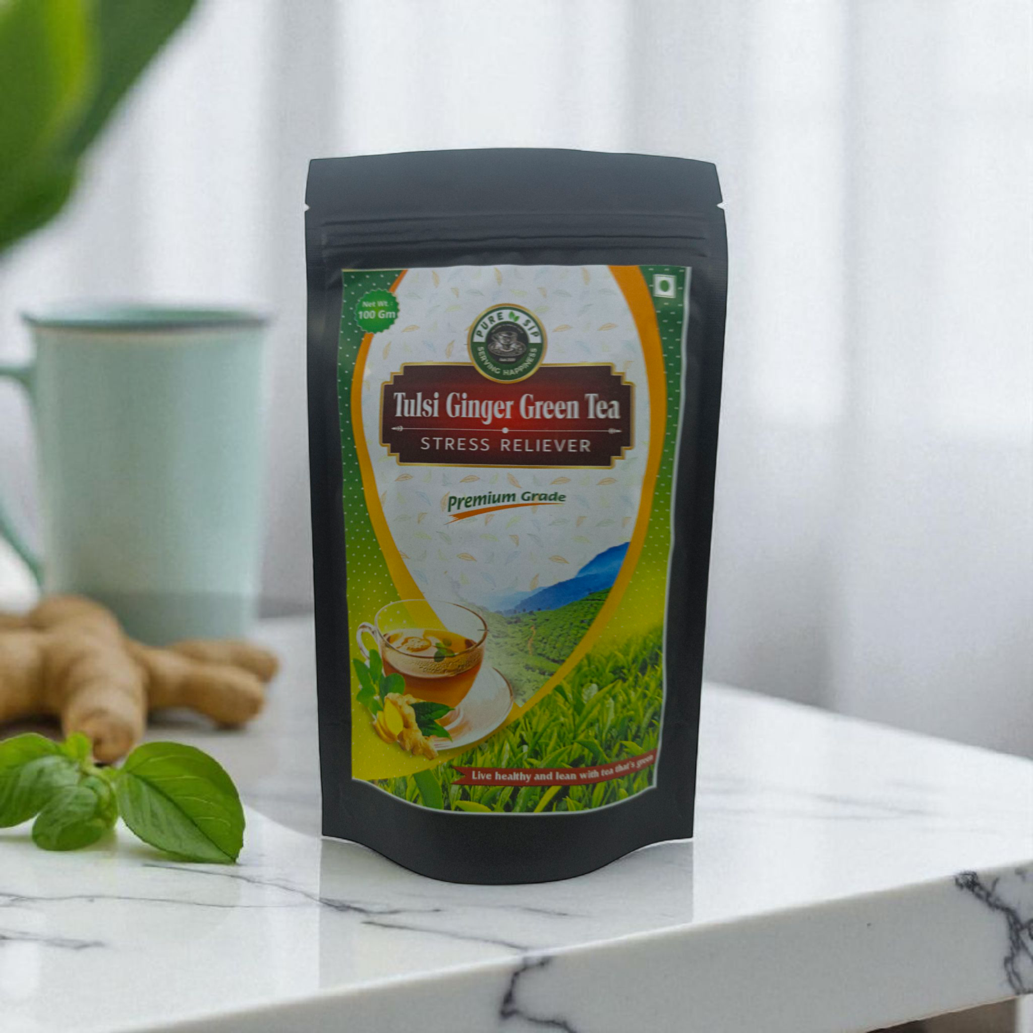 Tulsi ginger green tea 100 grm