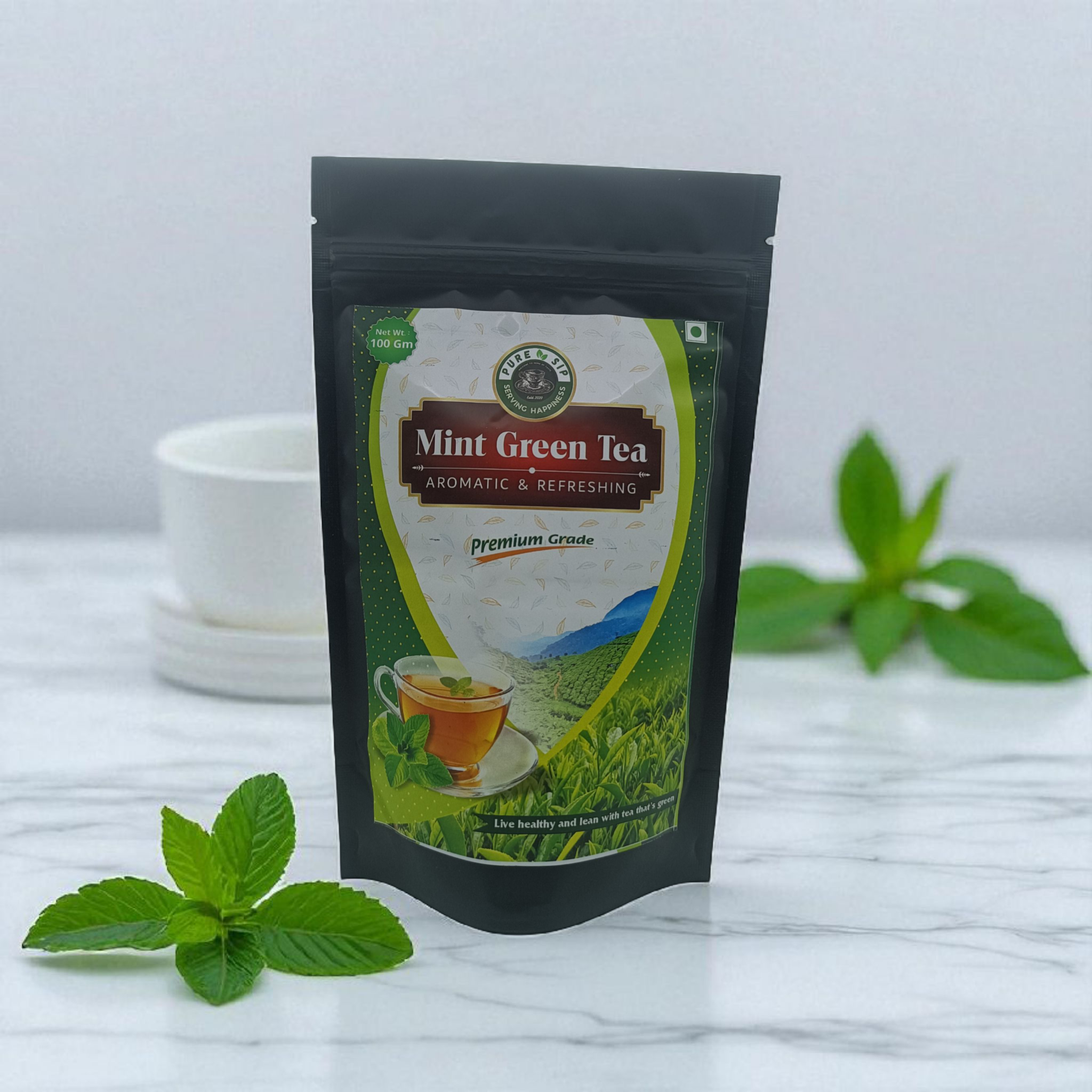 Mint green tea